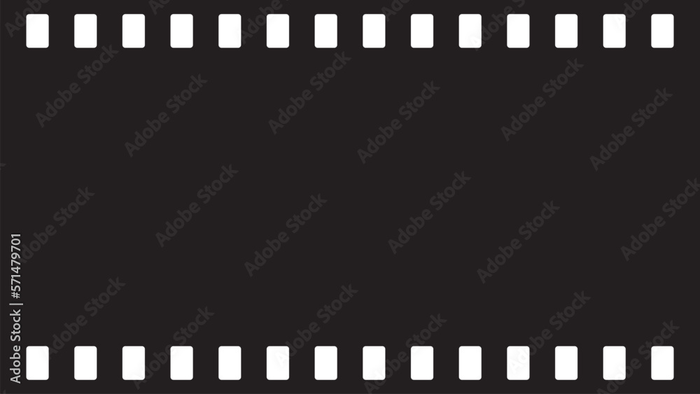 映画フィルムのシンプルなベクター黒背景フレーム（動画サイズ）