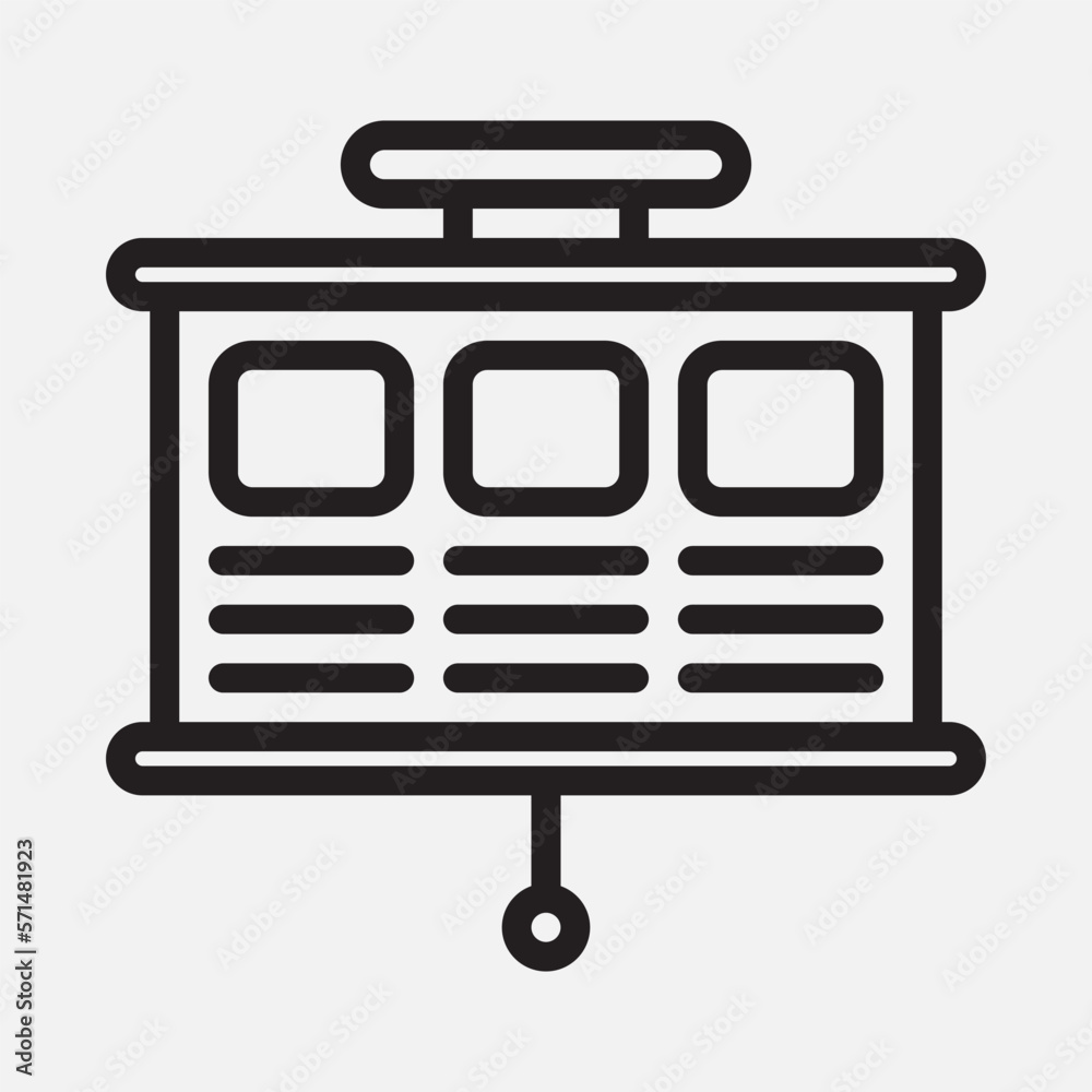 Description presentation icon in line style, use for website mobile app presentation Description presentation icon in line style, use for website mobile app presentation