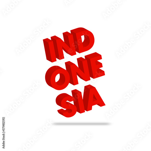 3d text style indonesian red photo