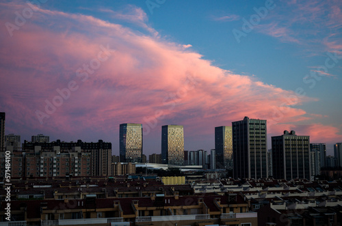 city at sunset