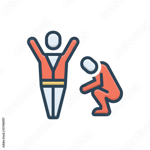 Color illustration icon for defeat