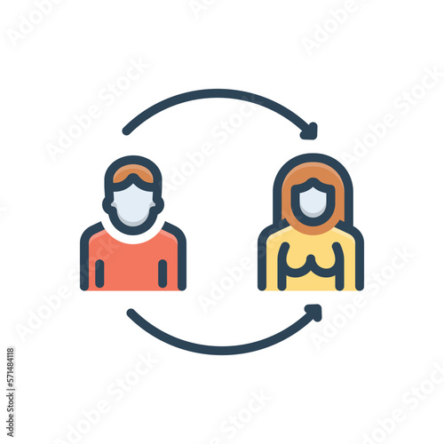 Color illustration icon for conversion