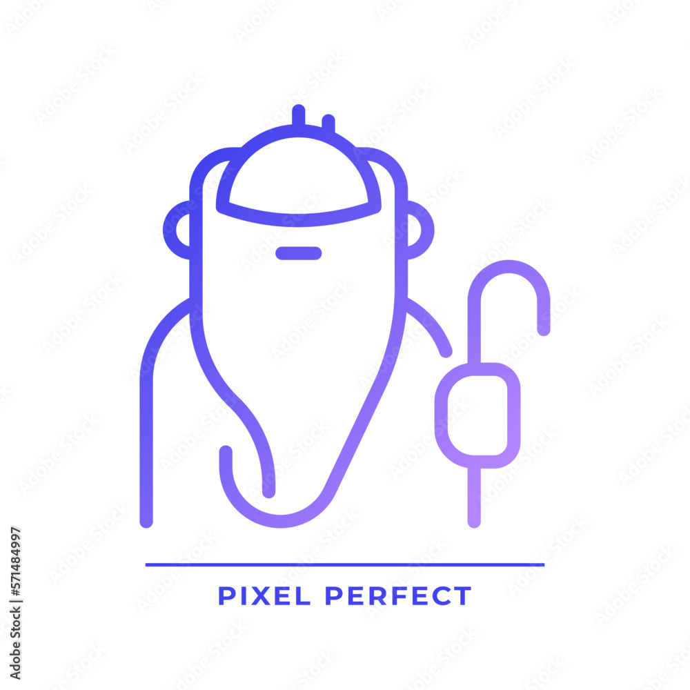 Sage pixel perfect gradient linear vector icon. Wisdom and knowledge. Seeking truth. Character archetype. Thin line color symbol. Modern style pictogram. Vector isolated outline drawing Sage pixel perfect gradient linear vector icon. Wisdom and knowledge. Seeking truth. Character archetype. Thin line color symbol. Modern style pictogram. Vector isolated outline drawing