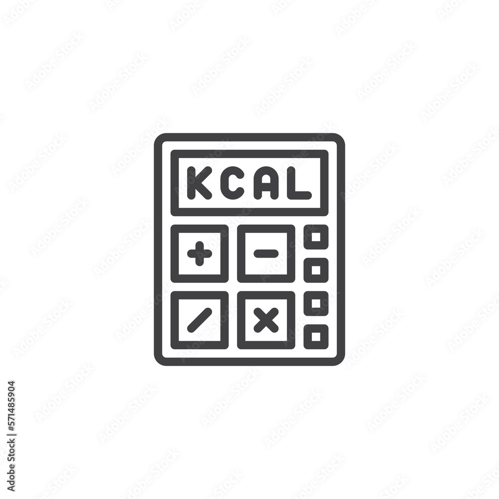 Calorie calculator line icon Calorie calculator line icon