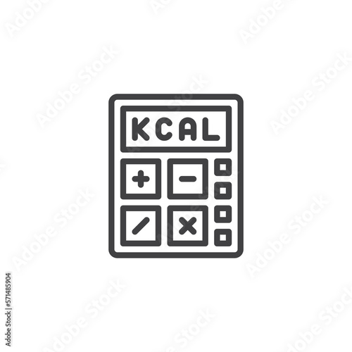 Calorie calculator line icon