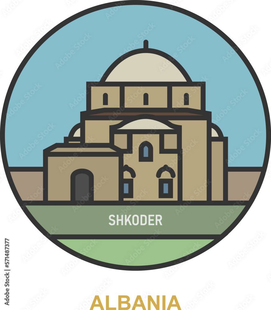 Shkoder. Cities and towns in Albania.