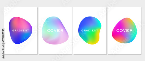 Vector posters. Set of abstract modern gradient elements. Dynamic color forms. Modern banners with smooth liquid shapes. Template for logo design, postcards, business cards, presentations, covers.