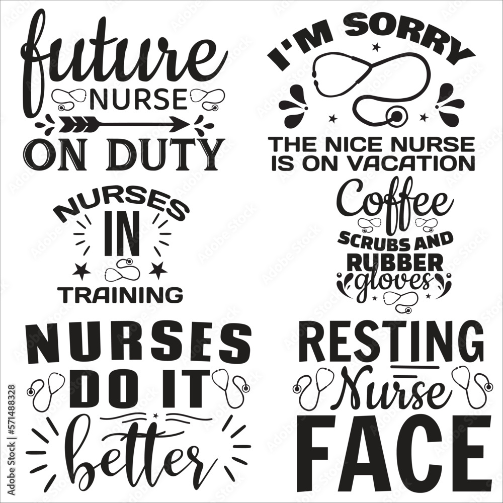 Fototapeta premium Nurse T-shirt vector Design