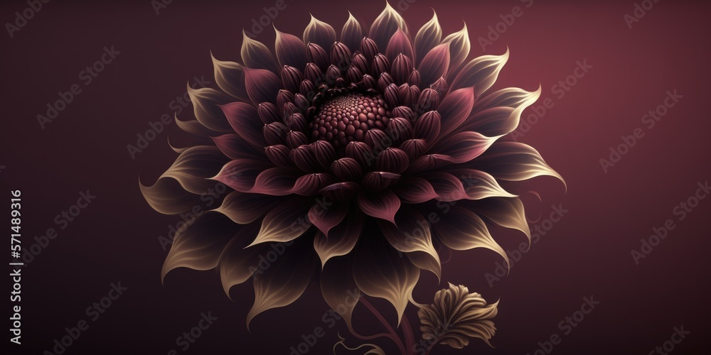 a burgundy flower on a background of the same colour - AI Generative