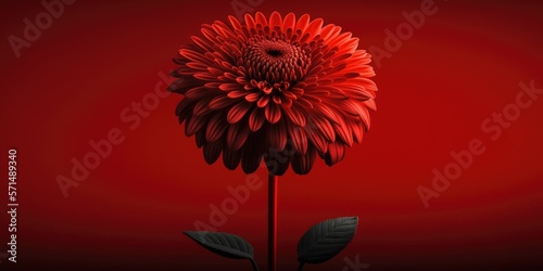 a red flower on a red background, AI generative