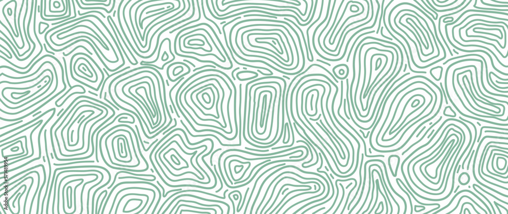 Abstract line art background vector. Minimalist pencil hand drawn contour doodle scribble green lines style background. Design illustration for fabric, print, cover, banner, decoration, wallpaper.