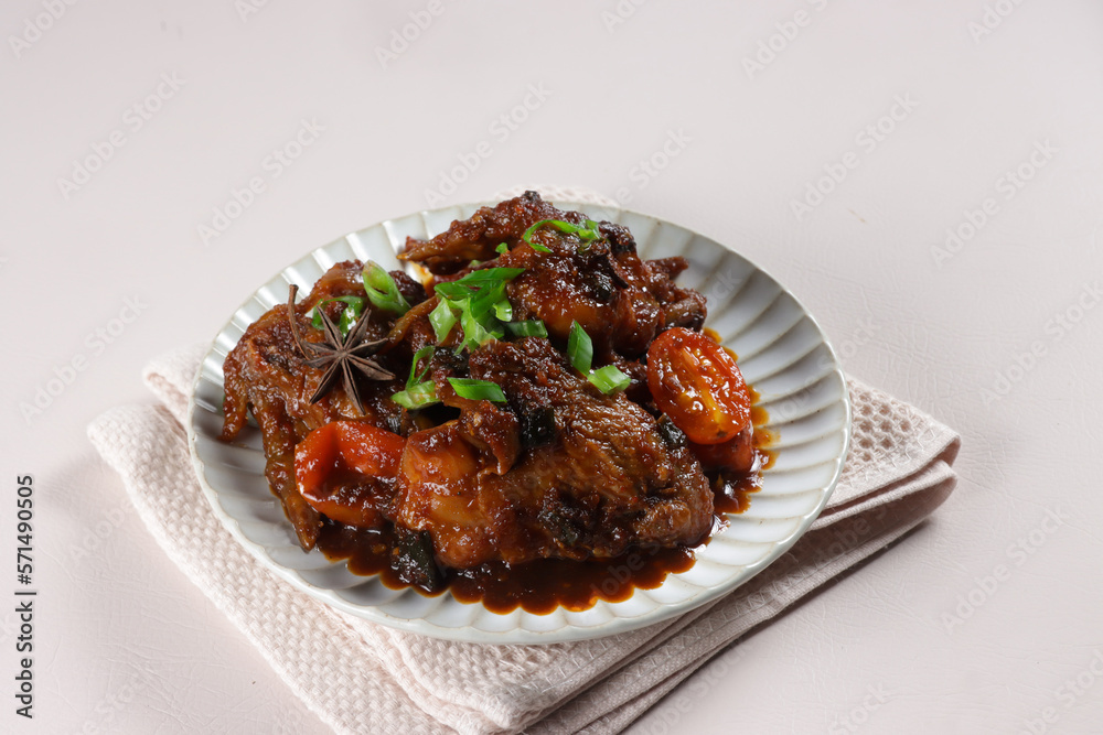 Kepak Ayam Masak Kicap is Traditional Dish from Malaysia, Chicken in soy sauce. 