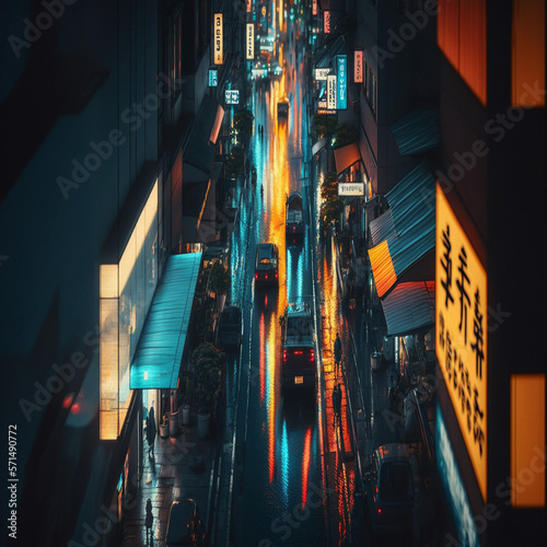 City street in night