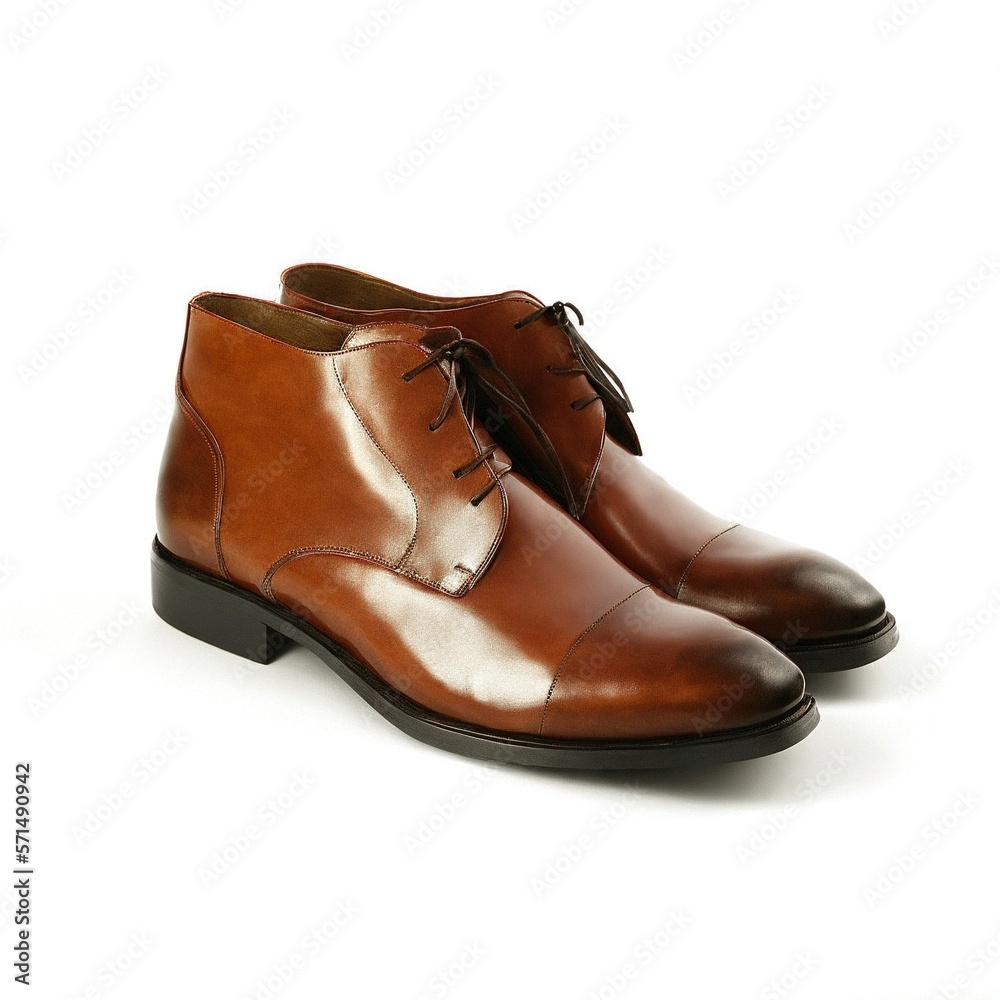 Stylish Brown Shoes on a White Background Created with Generative AI and Other Techniques Stylish Brown Shoes on a White Background Created with Generative AI and Other Techniques