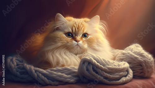 illustration of a cat basking in a cozy scarf   © Space Wind