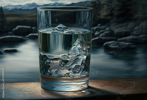glass of water created with Generative AI technology