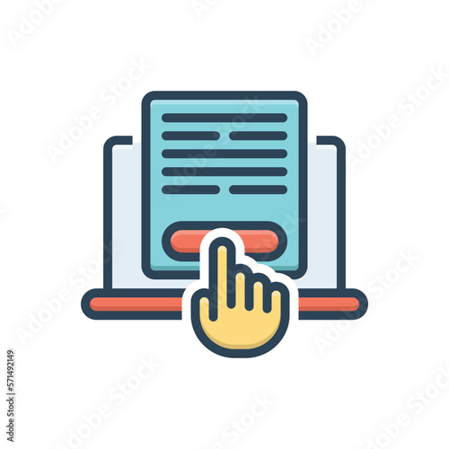 Color illustration icon for submitting