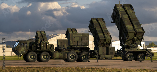 surface-to-air missile system on a mobile vehicle platform.