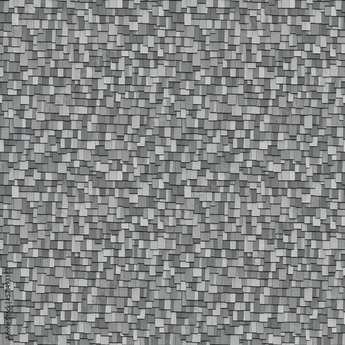 Abstract Seamless Pattern, similar to shingles. AI illustration. Seamless monochrome image