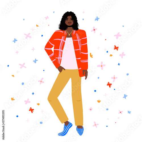 Character Afro American man illustration