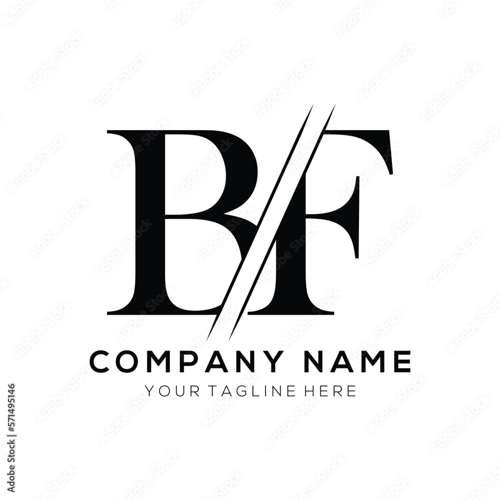 BF letter logo design template elements. BF letter vector logo.