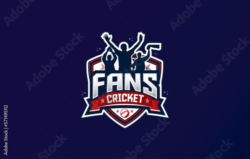 Fans Cricket Logo with bat and ball with Background