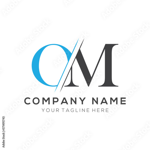 OM letter logo design template elements. OM letter vector logo.