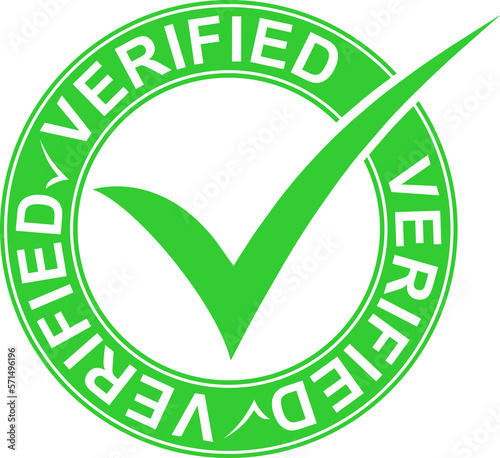 Verified checkmark sign icon symbol logo green design transparent background