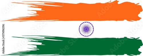 brush India flag vector illustration.happy india Independence day