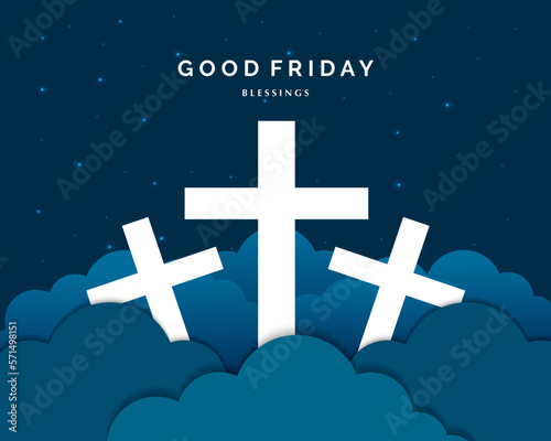 Good Friday With Cross And Cloud