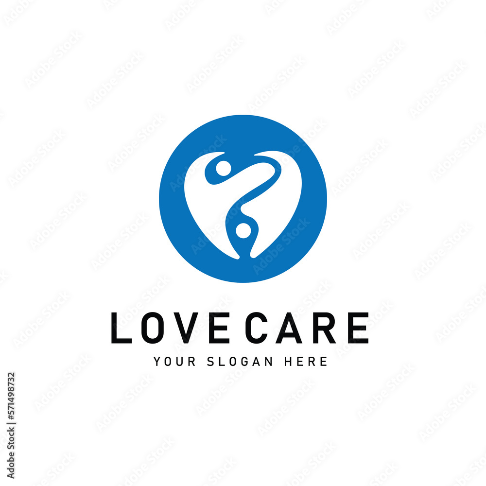 Obraz premium Heart care logo design template vector icon
