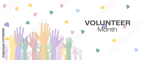 National volunteering banner, national volunteering month.