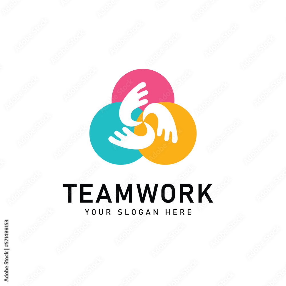 Teamwork and community logo design. Adoption and social network logo design template Teamwork and community logo design. Adoption and social network logo design template