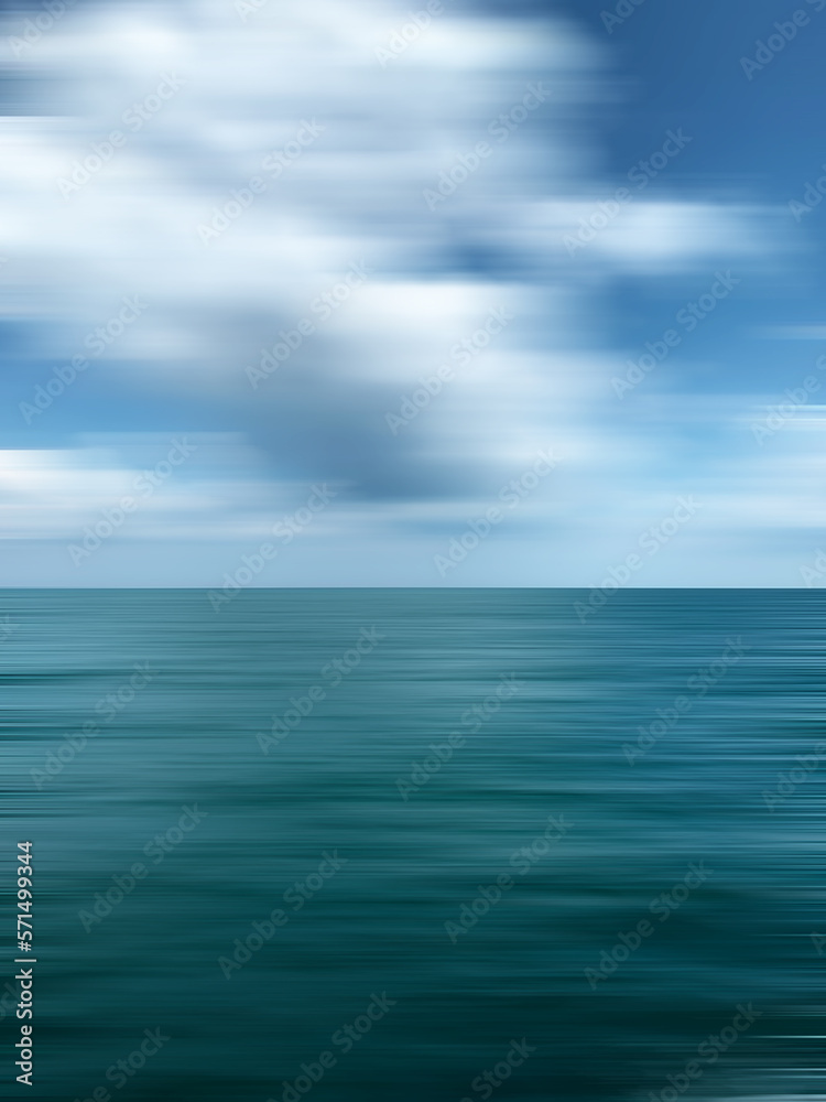 Fototapeta premium Abstract Sea and Sky Background. Blue blurred background motion gradient light abstract motion glow