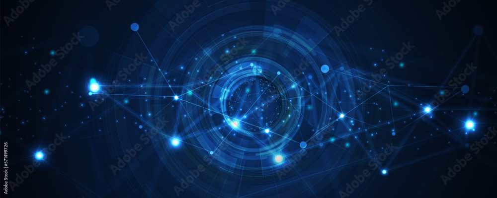 Vetor de Quantum processing. Deep learning artificial intelligence ...