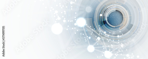 Quantum processing. Deep learning artificial intelligence. Future new technology  for business or science presentation