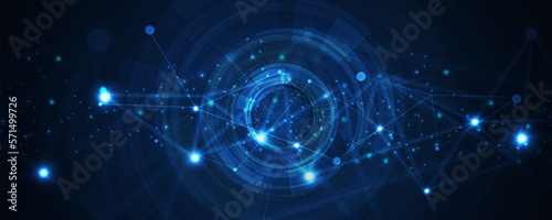 Quantum processing. Deep learning artificial intelligence. Future new technology  for business or science presentation