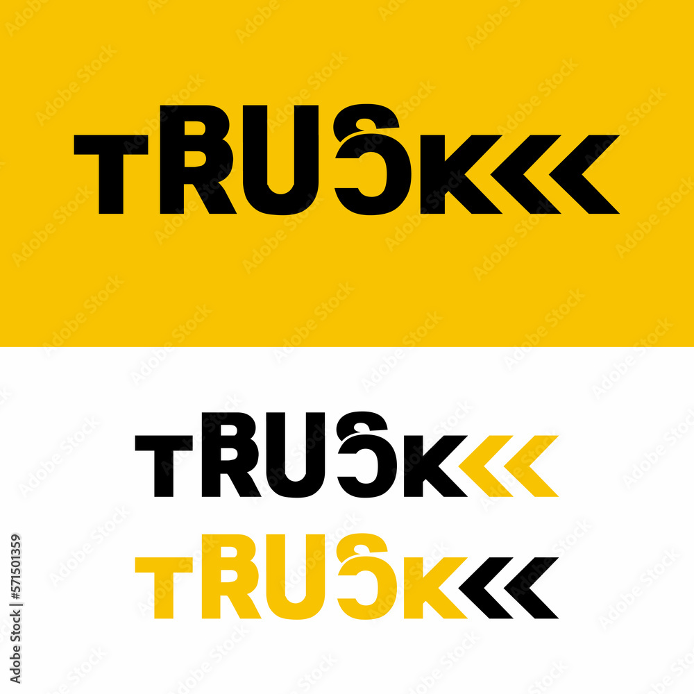 Bus and Truck word design with tire tracks symbol. Bus and Truck word design with tire tracks symbol.