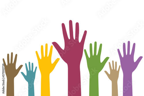 Colorful Hand Up Vector Illustration, suitable for campaign