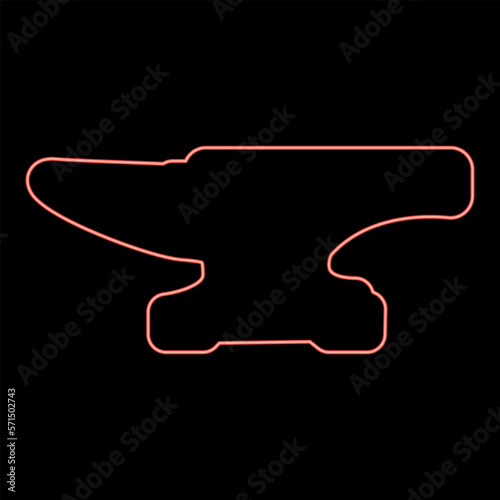 Neon anvil red color vector illustration image flat style