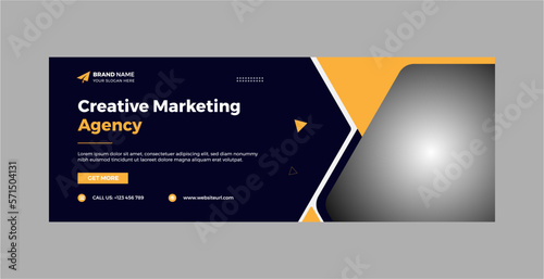 Online marketing webinar facebook cover banner template social media post