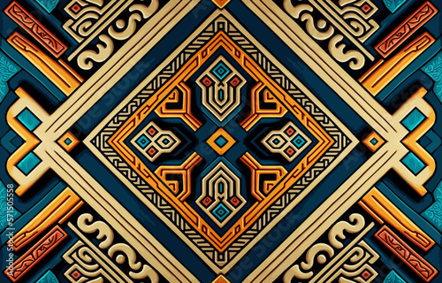 Egyptian fabric pattern. Abstract indigenous line art for ancient Egypt. Egyptian textile vector illustration ornate elegant luxury style. Art print design for clothing, carpet, wallpaper, backdrop.
