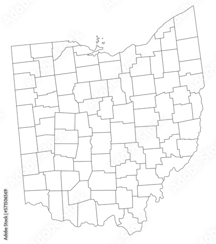 Highly Detailed Ohio Blind Map.