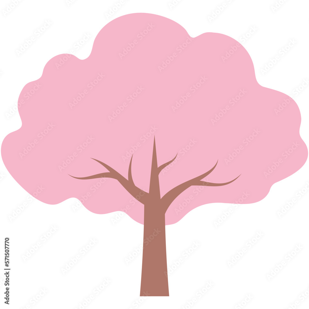 桜の木のイラスト（薄いピンク）