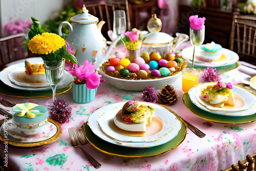 table setting for easter