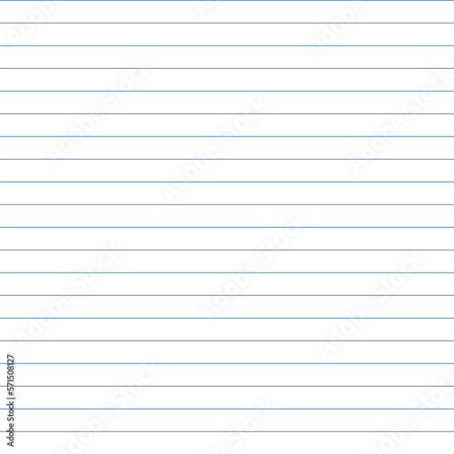 Template for striped notepad, school notebook. Vector seamless pattern on white background.