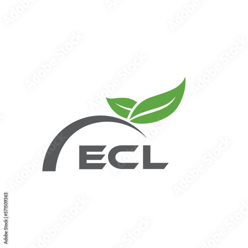 ECL letter nature logo design on white background. ECL creative initials letter leaf logo concept. ECL letter design.