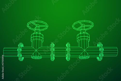 Oil pipeline with valve business concept