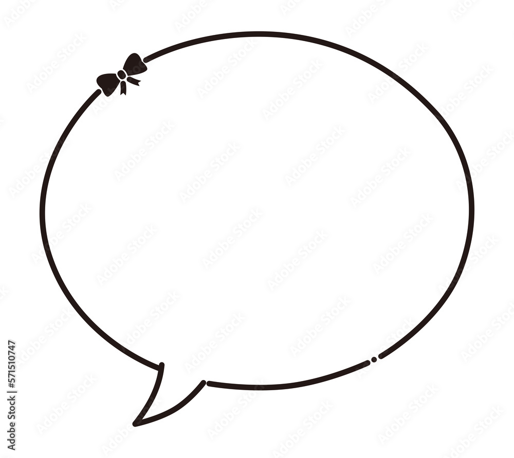 Fototapeta premium シンプルな吹き出し リボン イラスト素材