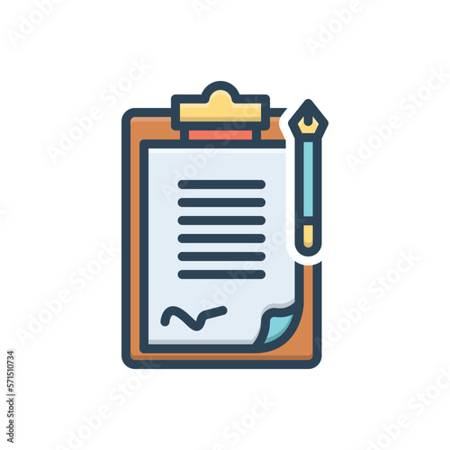 Color illustration icon for statements